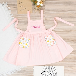 Personalized Kids Apron: Custom Embroidered Cotton Art Smock