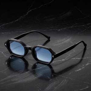 Geometric Hexagon Sunglasses, Retro Clear Lens Eyewear, Unisex Minimalist Frames