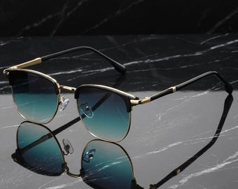 Luxus-Sonnenbrille - Retro quadratischer Metallrahmen UV400