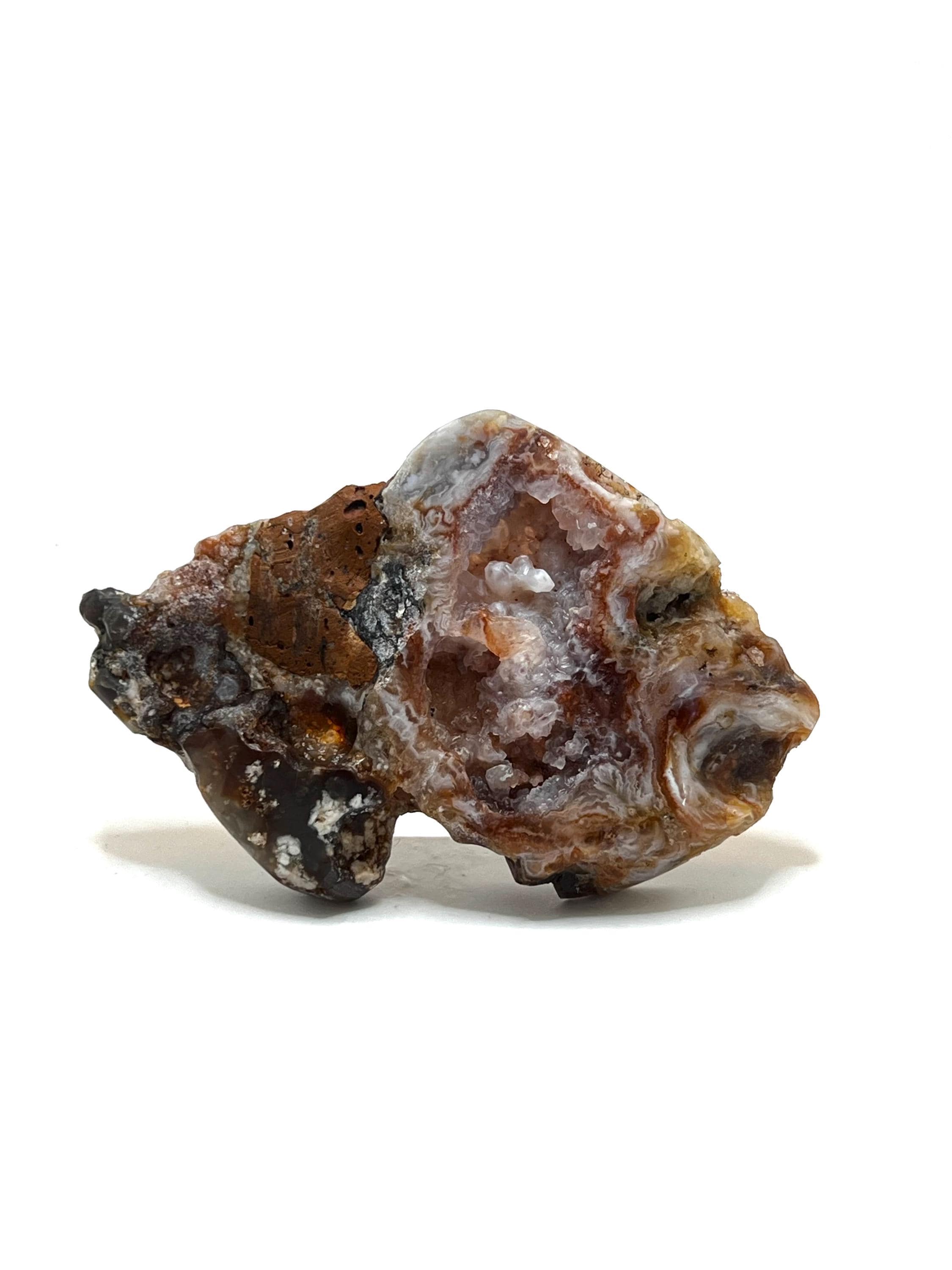 AZ Fire-agate Geode/nodule With Quartz Crystal Interior Inclusion