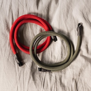 Camera rope, camera strap in green, red & black made of climbing rope, for DSLR or DSLM, analog cameras and street photography Vintage Camera Strap