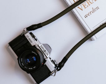 Kameraseil, Kameragurt Grün aus Kletterseil, für Fujifilm, DSLR oder DSLM, Analog- und Streetfotografie - Vintage Camera Strap