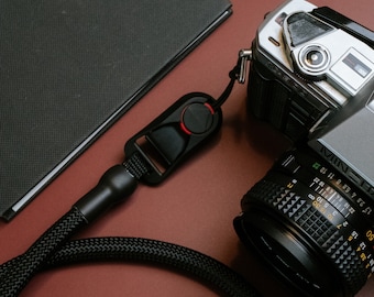 Camerakoord met snelsluiting, camerariem in zwart en andere kleuren voor analoge en DSLR-camera's - Vintage camerariem