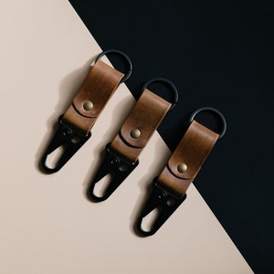 Porte-clés en cuir avec mousqueton tactique - cadeau pour papa, maman, ami