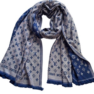 LOUIS VUITTON Neutrals Monogram Classic Silk Printed Scarf