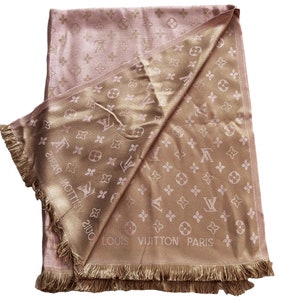 Vintage Louis Vuitton Scarf Muffler Pure Lambswool LV Monogram 