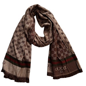 Gucci Fake-not Print GG Wool Scarf for Men