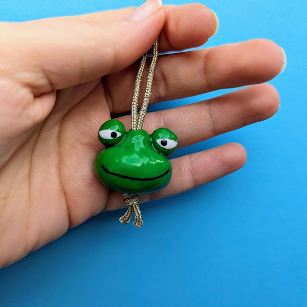 Porte clé grenouille, breloque, ornement tête de crapaud