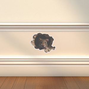 3D Mouse Hole Wall Decal: Playful Nursery Sticker