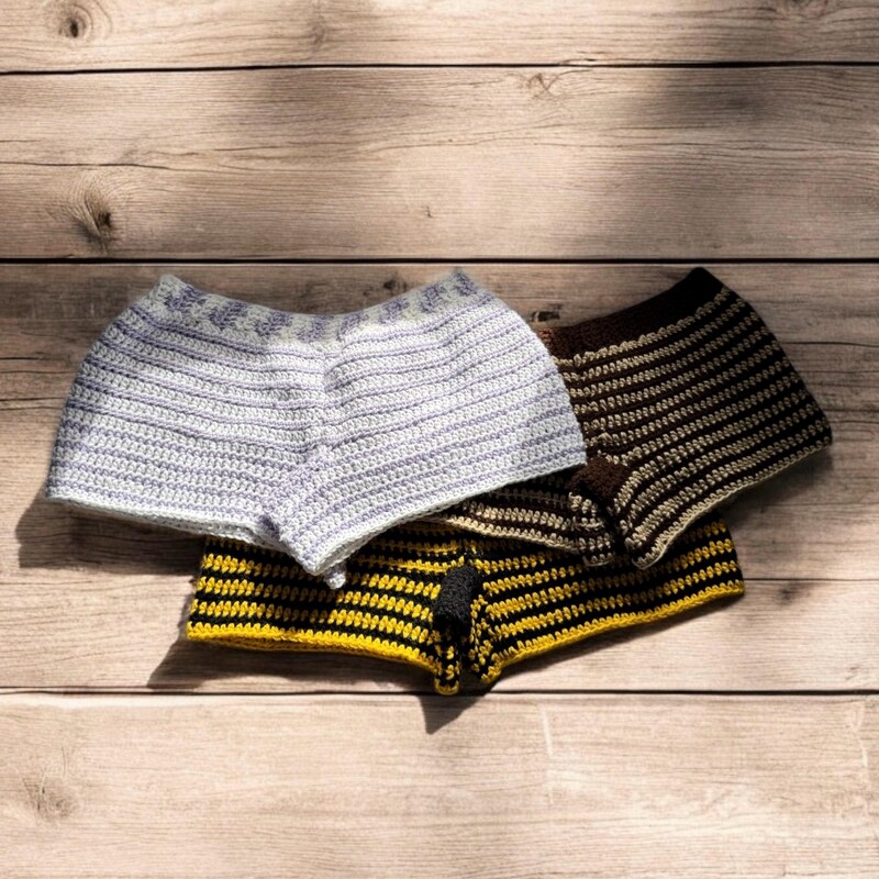 Striped Crochet Shorts