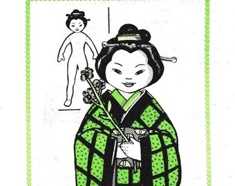 Patrón de diseño n.° 7244 Muñeca de tela Miss Japón de 16 pulgadas (PDF)