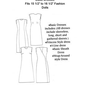 Gene/Tonner Fashion Doll Basic Dresses Pattern PDF
