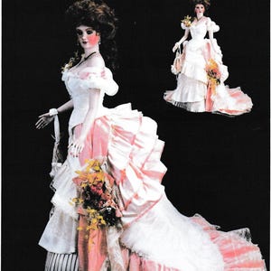 Vintage 22" amerikansk modelldocka 1882 balklänning Lilly Langtry PDF