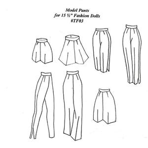 Gene or Tyler On The Town Fashion Doll Model Pants Pattern Tonner PDF