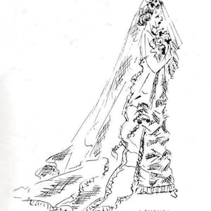 Ellas brud Lavinia tygdocka från 1860-talet PDF Ny och sällsynt