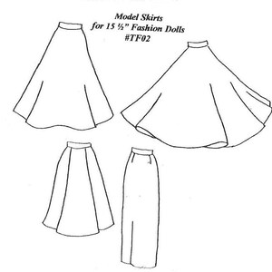 Gene or Tyler On The Town Fashion Doll Model Skirts Pattern Tonner PDF