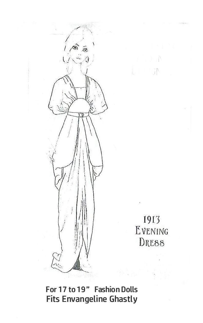 Fashion Doll 1913 Evening Gown Pattern to Fit Evangeline 17-to-19-inch  Tonner PDF New - Etsy