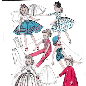 Vintage Voraus Garderobe Schnittmuster #8453 Für 10.5&quot;Revlon Fashion und Toni Puppen PDF