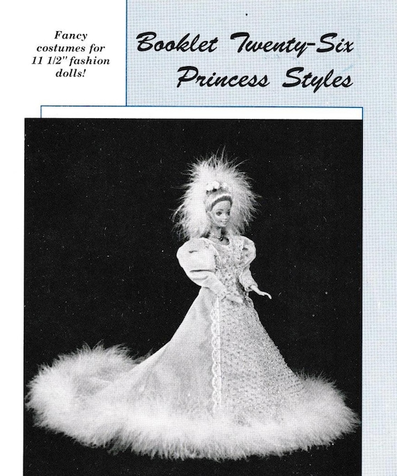 Vintage Doll Clothes Pattern, Book 26 Princess Gowns for 11.5"-12" Dolls (PDF)