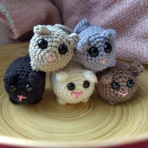 Mini cat plush toy crocheted