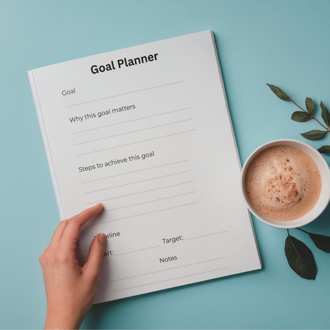 Goal Planner Template – A4 Printable | Minimalist Goal Setting Page ...