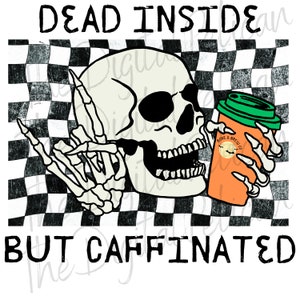 Halloween Skeleton Drinking Coffee, Digital Download