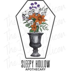 Sleepy Hollow Apothecary, Halloween Tshirt Design, Digital Download, PNG