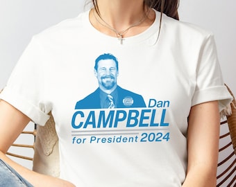 Dan Campbell for President, Detroit Football Shirt, Lions Shirt, Lions Fan Gift, Grit Shirt, Vintage Retro Football T-Shirt, Football Lover