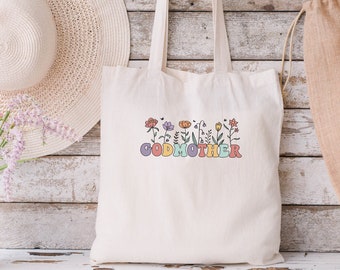 Bolsa de mano floral de madrina, propuesta de madrina, regalo para madrina, propuesta de padrino, regalo para padrino, regalo de ahijado, baby shower