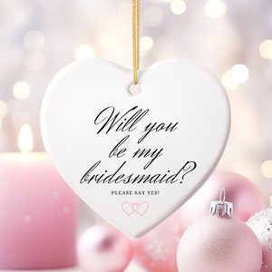 Bridesmaid Proposal Gift, Will you be my bridesmaid? bridesmaid gift, bridesmaid keepsake, flower girl proposal, ceramic heart keepsake