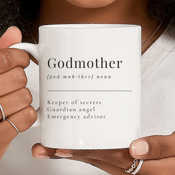 Funny Godmother Definition Ceramic Coffee Mug - Perfect Gift for Your Godmother, Funny Godmother gift, Godmother Ceramic Coffee Mug