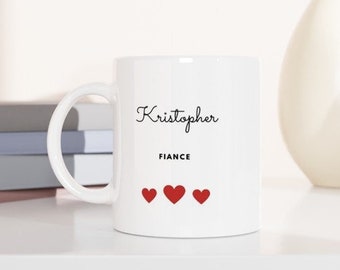 Personalized fiance 11oz Ceramic Mug, engagement gift, engagement mug, gift fiance, engagement gift for him, gift for him, stocking filler