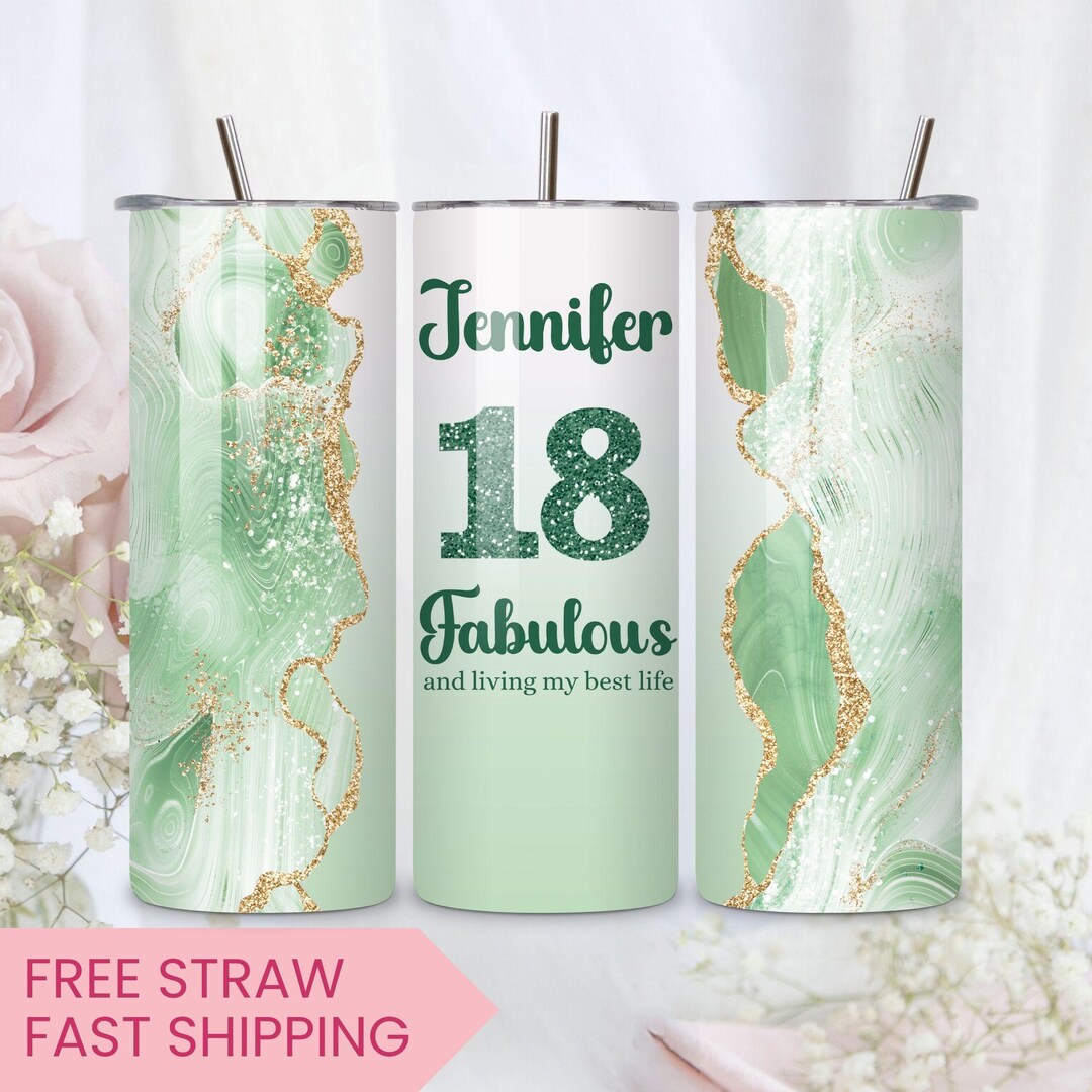 18th Birthday Tumbler With Straw, Eighteenth Birthday Gifts for Her ...