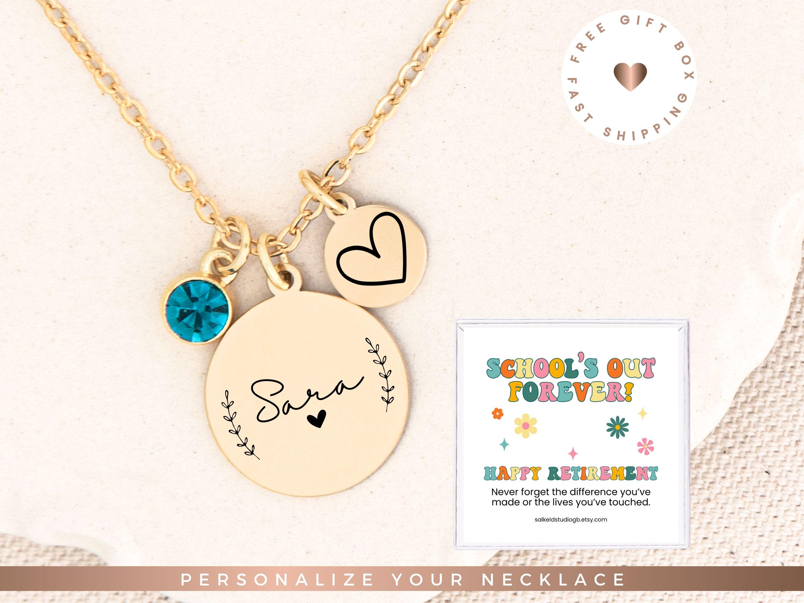 Personalized Gift for Teacher Retirement, Teacher Appreciation Gift, inexpensive teacher gift, teacher necklace, new teacher gifts