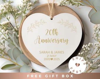 Personalised 20th Anniversary ceramic Keepsake, 20th Anniversary gift, Personalised 20th Anniversary, China Anniversary, 20th Anniversary