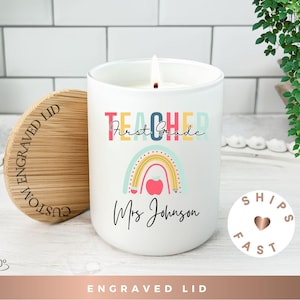 First Grade Teacher Candle, First Grade Teacher Gift Personalized Candle, Back to School Teacher Gift, Teacher Appreciation Gift Christmas