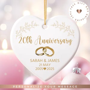 Personalised 20th Anniversary ceramic Keepsake, 20th Anniversary gift, Personalised 20th Anniversary, China Anniversary, 20th Anniversary