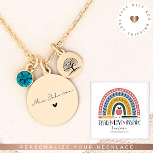 Personalized Gift for Teacher Appreciation, Teacher Appreciation Gift, inexpensive teacher gift, teacher necklace, new teacher gifts