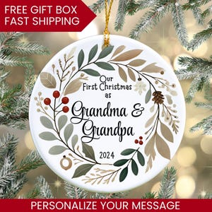 Our First Christmas As Grandparents Ornament Grandparent Gift Grandparents Christmas Ornament Personalized Grandma Grandpa Keepsake