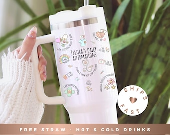 Personalized Nurse 40oz Tumbler, Custom Nurse Affirmation Tumbler, RN Tumbler Gift Nurse Travel Cup Nurse Graduation Gift Nurse Appreciation