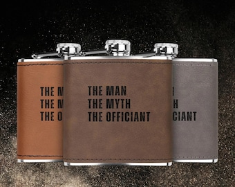 Officiant Gift Hip Flask, Wedding Officiant Gift, Officiant Proposal Gift, Whiskey Lover Gift, Wedding Party Gift, Officiant Thank You Gift