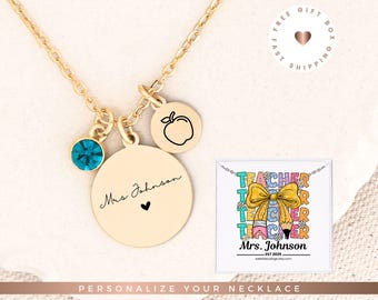 Personalized Gift for Teacher Graduation, Teacher Graduation Gift, inexpensive teacher gift, teacher necklace, new teacher gifts