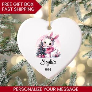 Baby First Christmas Ornament 2024, Personalized First Christmas Ornament Baby Girl Name Baby Shower Gift, Baby Family Keepsake Pink