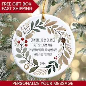 Coworker Christmas Gift Christmas Ornaments Funny Gift for Coworker Work Bestie Work Friend Ornament Secret Santa Office Gift Exchange 2024