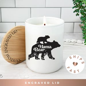 Mama Bear Candle Mama Bear with Cub Gift - Gift for Mom, Gift for New Mama, Mother&#39;s Day Gift from Kids, Christmas Gift for Mom Birthday
