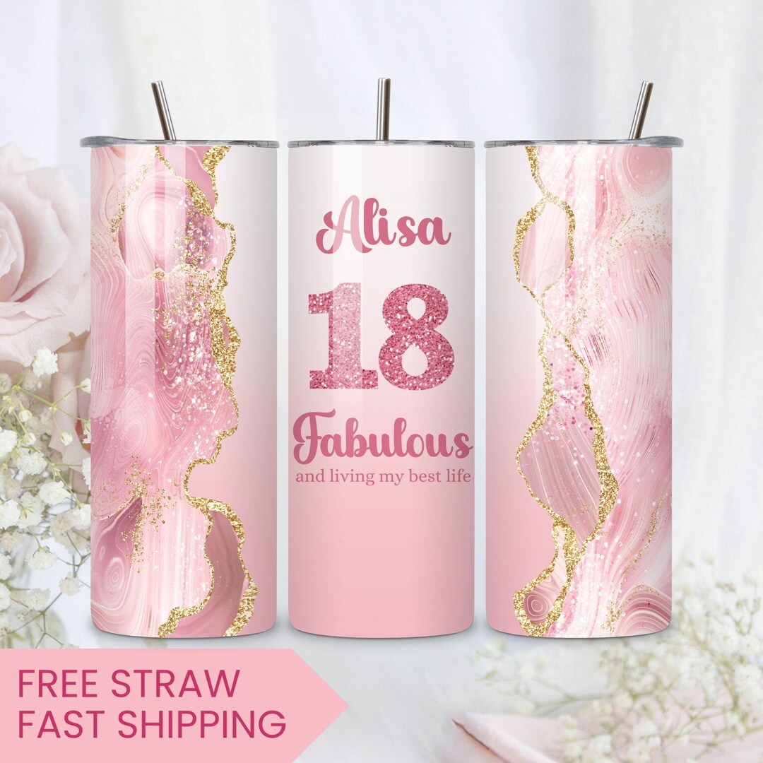 18th Birthday Tumbler With Straw, Eighteenth Birthday Gifts for Her ...