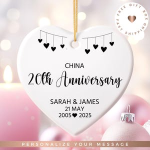 Personalised 20th Anniversary ceramic Keepsake, 20th Anniversary gift, Personalised 20th Anniversary, China Anniversary, 20th Anniversary
