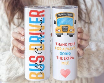 Customized School Bus Driver Tumbler, Personalized Bus Driver Tumbler Cup, Bus Driver Travel Mug, Bus Driver Appreciation Gift,