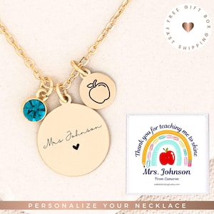 Personalized Gift for Teacher Appreciation, Teacher Appreciation Gift, inexpensive teacher gift, teacher necklace, new teacher gifts