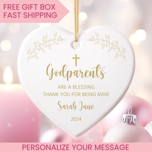 Godparents are a blessing Thank You for Being Mine-Personalised Gifts for Godmother / Godfather Birthday Christmas Ceramic Heart Keepsake
